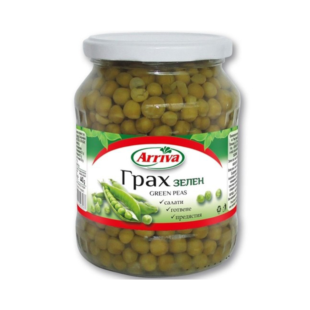 Arriva Green peas 8х680g