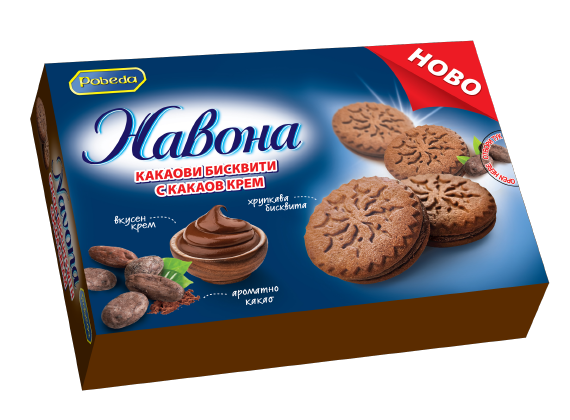 Pobeda Navona Biscuits with Cocoa Cream 32x160g 