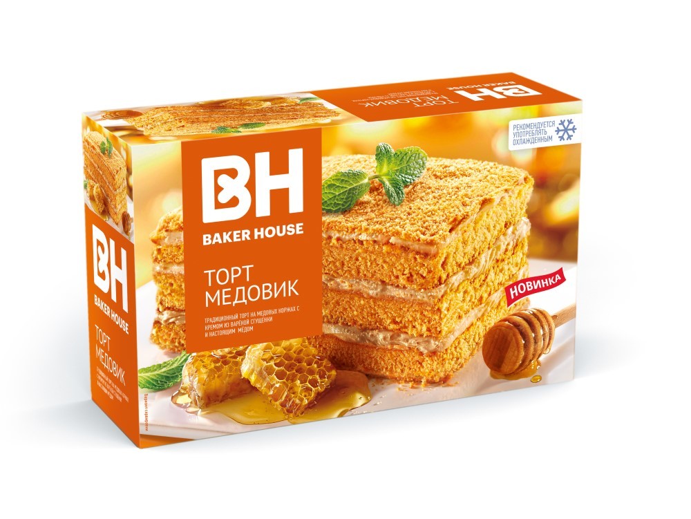 Baker House Honey sponge cake 8х350g 