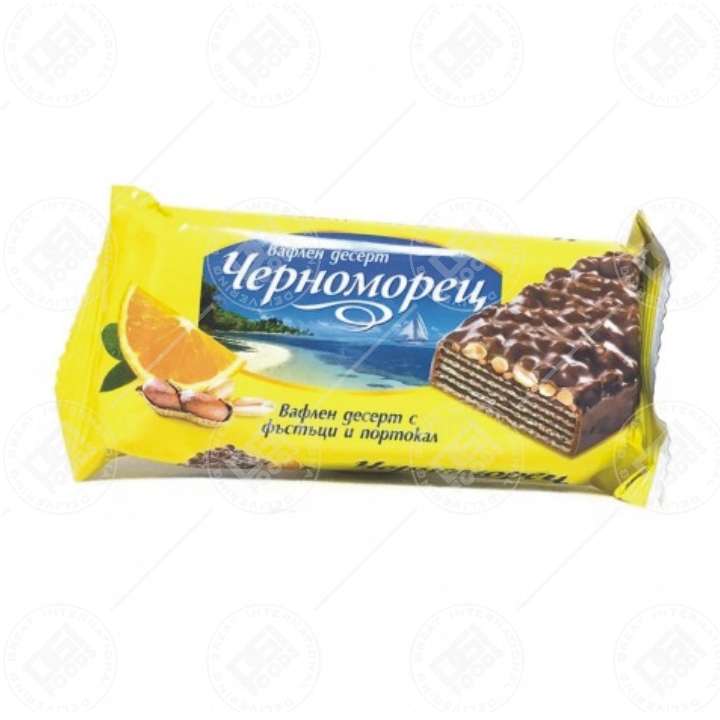 Pobeda Wafer Chernomorets Orange and Peanuts 24x75g