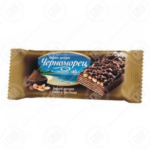 Pobeda Wafers Chernomorets with Cocoa and Peanuts 24x75g